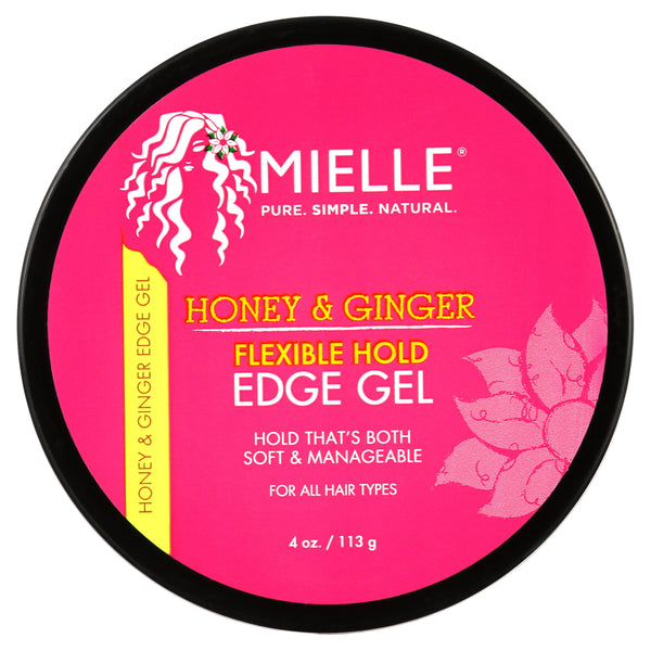 Mielle organics – honey & ginger flexible hold edge gel for all hair types, 4 oz