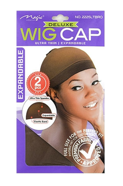 DELUXE WIG CAP ULTRA THIN EXPANDABLE LIGHT BROWN