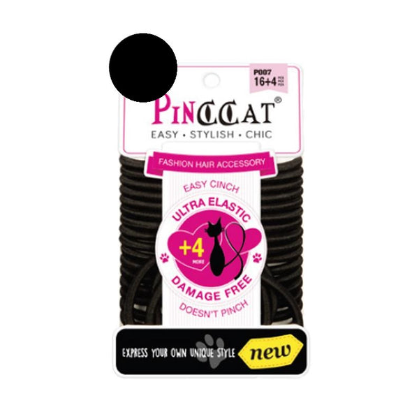 PINCCAT P007 16 + 4 BLACK HAIR BANDS