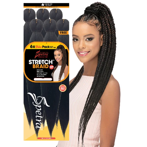 FLWAL Pre-stretched Braiding Hair Natual Black Synthetic Fiber 6 Packs –  EveryMarket
